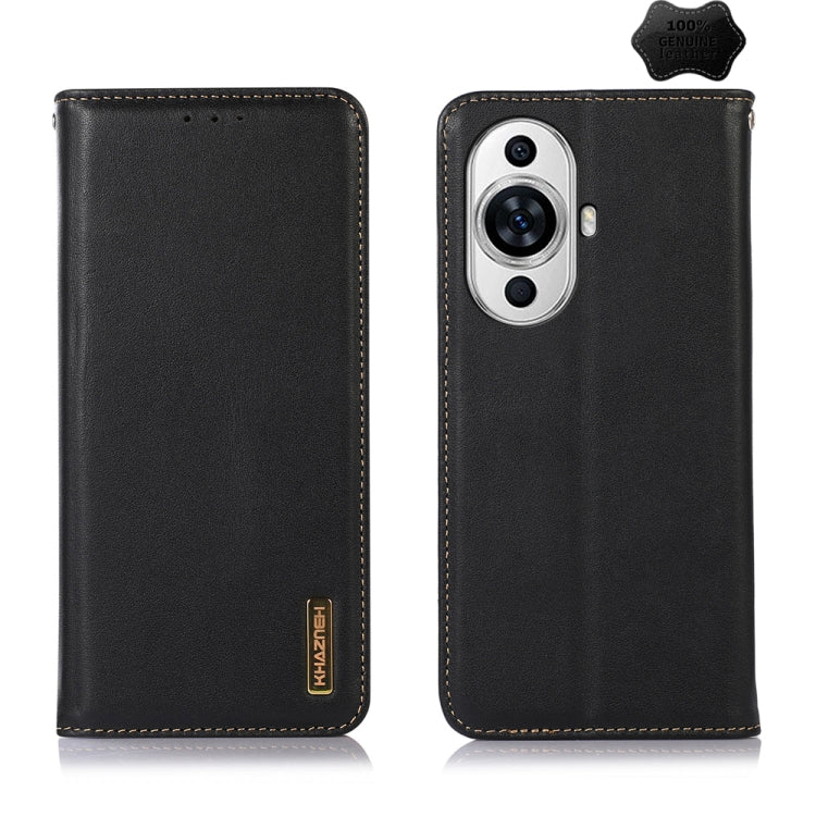 For Huawei Nova 11 KHAZNEH Nappa Top Layer Cowhide Leather Phone Case(Black) - Huawei Cases by PMC TechLife | Online Shopping South Africa | PMC TechLife | Buy Now Pay Later Mobicred