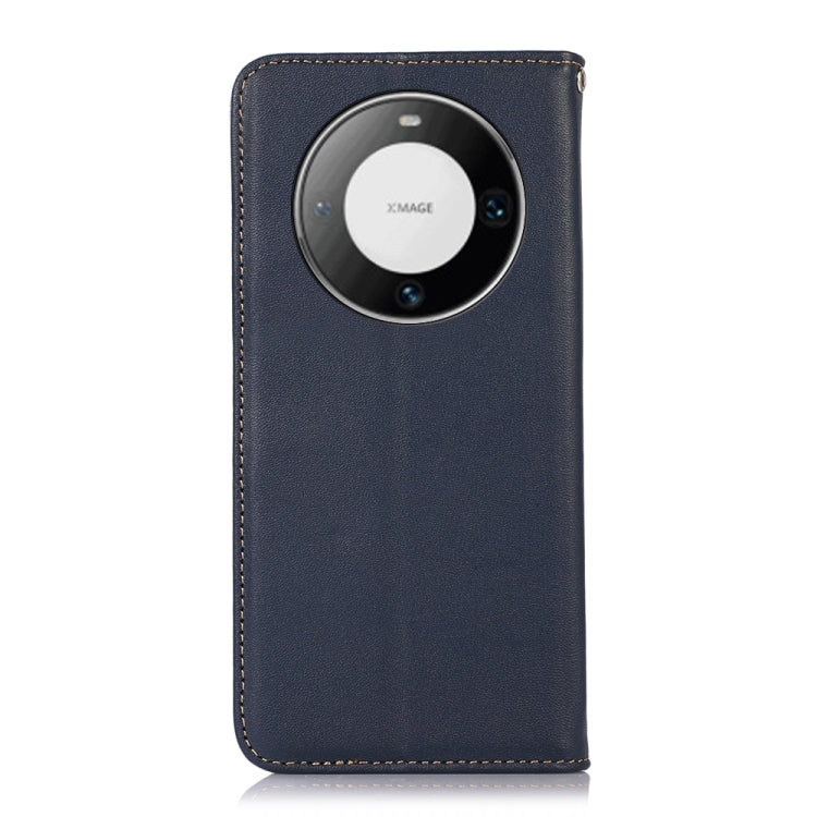 For Huawei Mate 60 Pro KHAZNEH Nappa Top Layer Cowhide Leather Phone Case(Blue) - Huawei Cases by PMC TechLife | Online Shopping South Africa | PMC TechLife | Buy Now Pay Later Mobicred