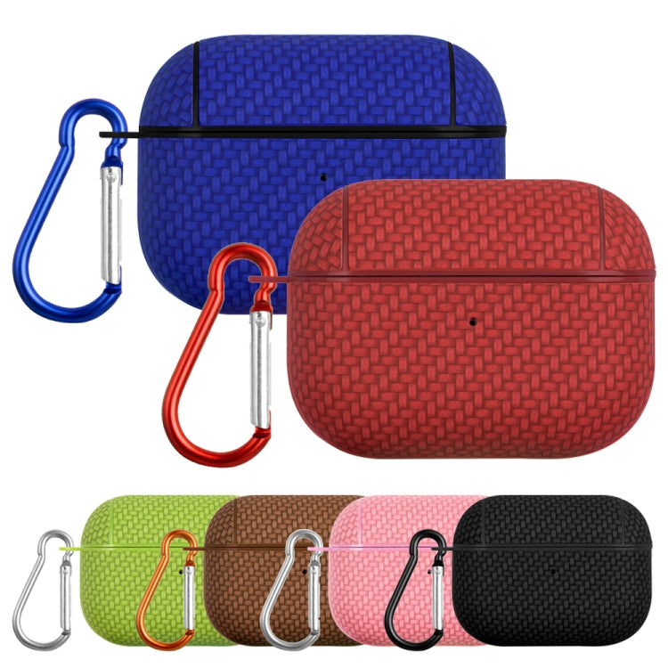 For AirPods 3 Woven Skin Texture PC TWS Earphone Protective Case(Pink) - For AirPods 3 by PMC Jewellery | Online Shopping South Africa | PMC Jewellery | Buy Now Pay Later Mobicred