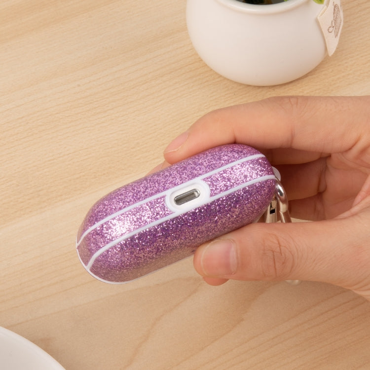 For AirPods 1 / 2 Glitter Powder Skin Texture PC TWS Earphone Case(Silver) - For AirPods 1/2 by PMC Jewellery | Online Shopping South Africa | PMC Jewellery | Buy Now Pay Later Mobicred