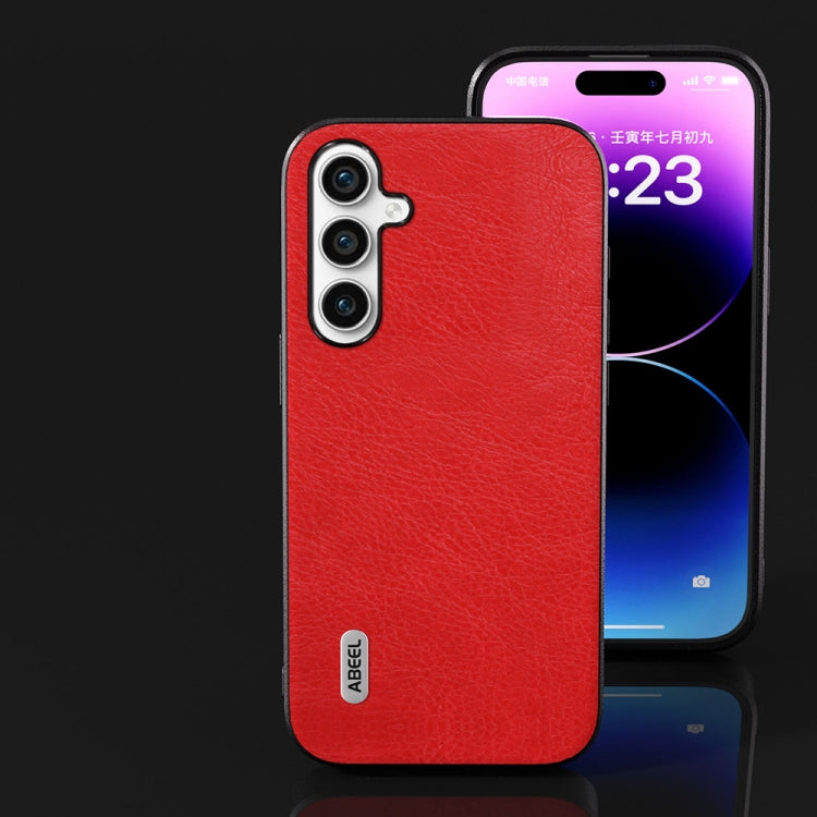 For Samsung Galaxy S23 FE 5G ABEEL Retro Litchi Texture PU Phone Case(Red) - Galaxy S23 FE 5G Cases by PMC TechLife | Online Shopping South Africa | PMC TechLife