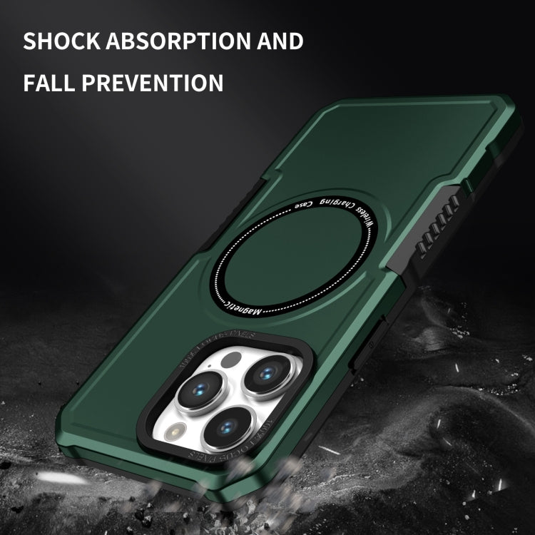 For iPhone 15 Pro MagSafe Shockproof Armor Phone Case(Dark Green) - iPhone 15 Pro Cases by PMC TechLife | Online Shopping South Africa | PMC TechLife