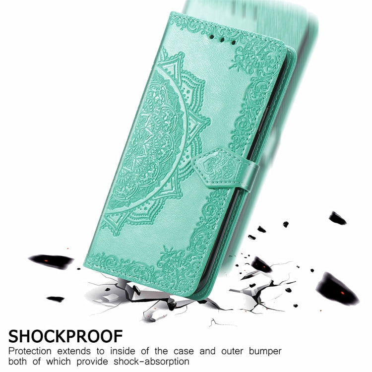 For Ulefone Note 16 Pro Mandala Flower Embossed Leather Phone Case(Green) - Ulefone Cases by PMC Jewellery | Online Shopping South Africa | PMC Jewellery | Buy Now Pay Later Mobicred