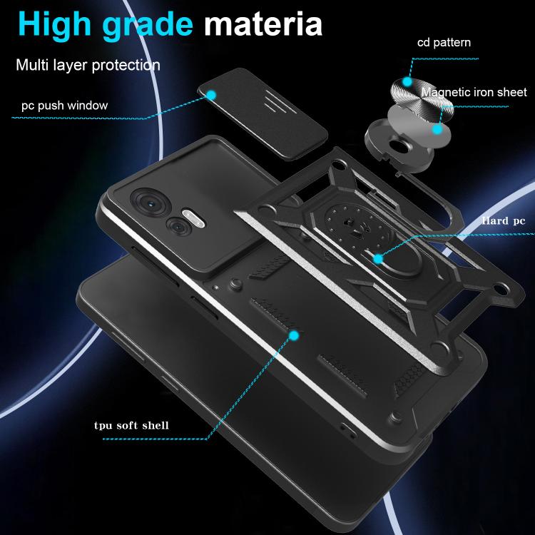 For Motorola Edge 30 Neo Sliding Camera Cover Design TPU+PC Phone Case(Red) - free shipping - PMC TechLife - Order now!