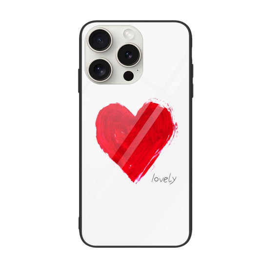 For iPhone 16 Pro Max Colorful Painted Glass Phone Case(Love) - iPhone 16 Pro Max Cases by PMC Jewellery | Online Shopping South Africa | PMC Jewellery | Buy Now Pay Later Mobicred