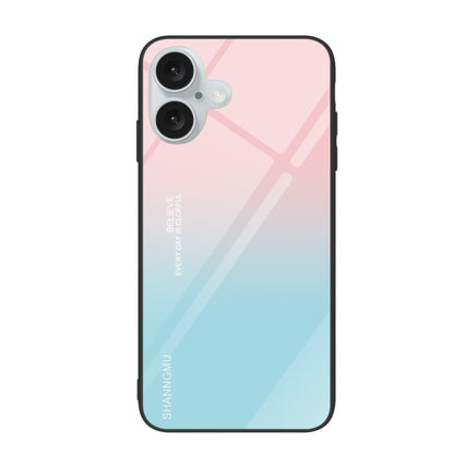 For iPhone 16 Plus Colorful Painted Glass Phone Case(Blue Sky) - iPhone 16 Plus Cases by PMC Jewellery | Online Shopping South Africa | PMC Jewellery | Buy Now Pay Later Mobicred