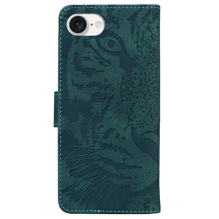 For iPhone SE 2024 Tiger Embossing Pattern Leather Phone Case(Green) - More iPhone Cases by PMC Jewellery | Online Shopping South Africa | PMC Jewellery | Buy Now Pay Later Mobicred