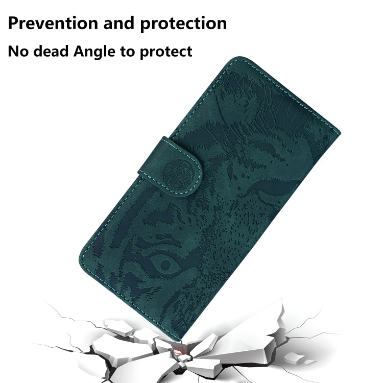 For iPhone SE 2024 Tiger Embossing Pattern Leather Phone Case(Green) - More iPhone Cases by PMC Jewellery | Online Shopping South Africa | PMC Jewellery | Buy Now Pay Later Mobicred