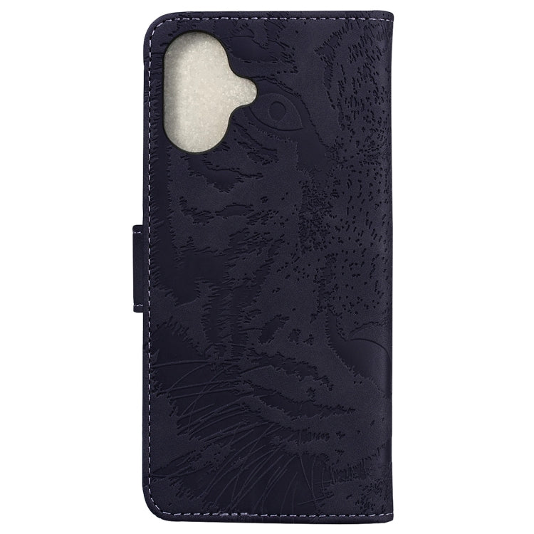 For iPhone 16 Tiger Embossing Pattern Leather Phone Case(Black) - iPhone 16 Cases by PMC Jewellery | Online Shopping South Africa | PMC Jewellery | Buy Now Pay Later Mobicred