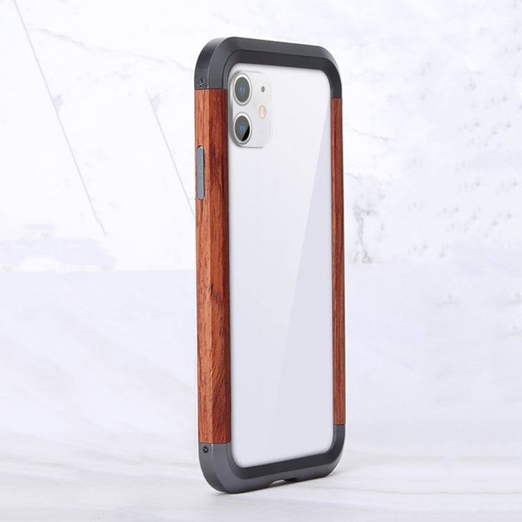 For iPhone 11 R-JUST Metal + Wood Frame Protective Case - iPhone 11 Cases by R-JUST | Online Shopping South Africa | PMC Jewellery