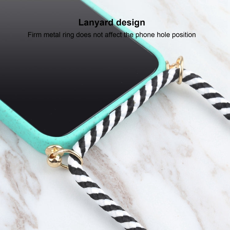 For iPhone 16 Plus Wheat Straw TPU Shockproof Phone Case with Neck Lanyard(Green) - iPhone 16 Plus Cases by PMC TechLife | Online Shopping South Africa | PMC TechLife | Buy Now Pay Later Mobicred