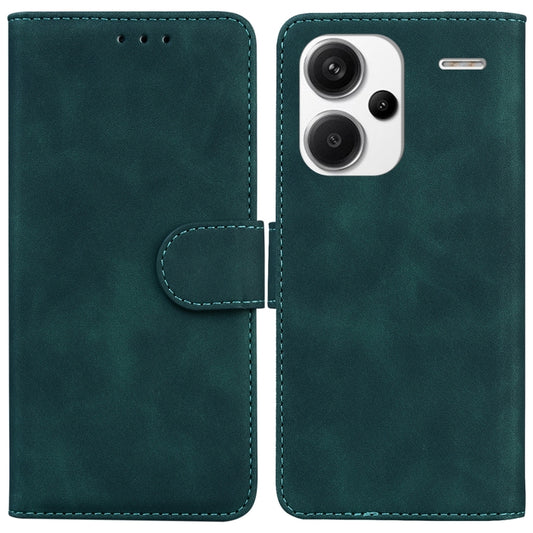 For Xiaomi Redmi Note 13 Pro+ 5G Skin Feel Pure Color Flip Leather Phone Case(Green) - Note 13 Pro+ Cases by PMC Jewellery | Online Shopping South Africa | PMC Jewellery | Buy Now Pay Later Mobicred