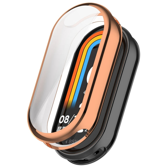 For Xiaomi Mi Band 8 Full Coverage TPU Electroplating Watch Protective Case(Rose Gold) - Watch Cases by PMC Jewellery | Online Shopping South Africa | PMC Jewellery