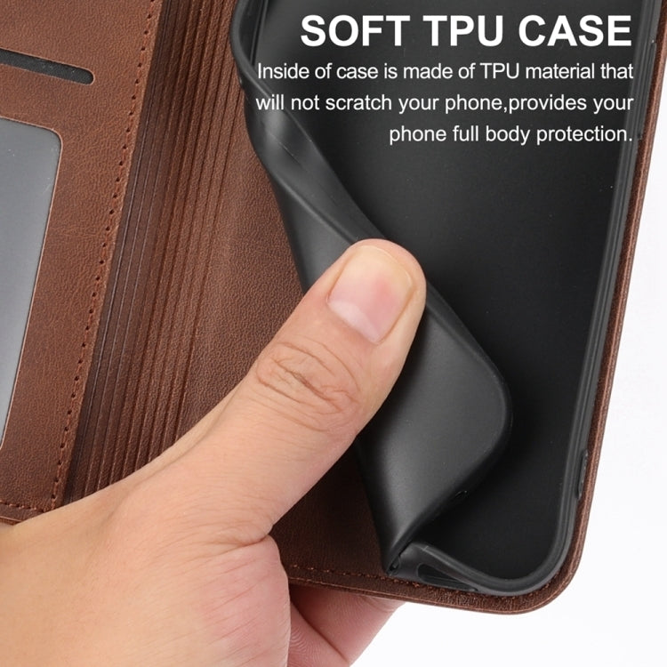 For Xiaomi 14 Ultra Cubic Grid Calf Texture Magnetic Leather Phone Case(Brown) - 14 Ultra Cases by PMC TechLife | Online Shopping South Africa | PMC TechLife | Buy Now Pay Later Mobicred