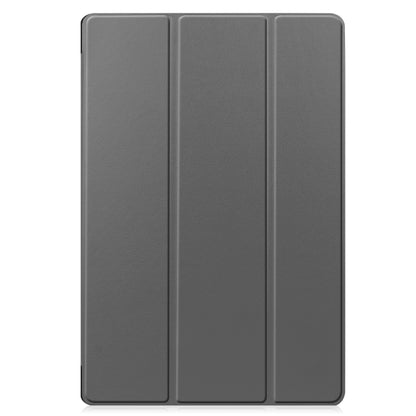 For Samsung Galaxy Tab S9 FE+ / S10+ Custer Pure Color 3-Fold Holder Smart Leather Tablet Case(Grey) - Galaxy Tab S9 FE+ by PMC Jewellery | Online Shopping South Africa | PMC Jewellery | Buy Now Pay Later Mobicred