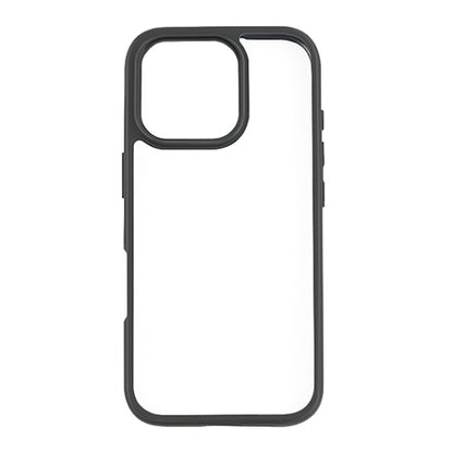 For iPhone 16 Pro Frosted TPU + Transparent PC Phone Case(Black) - iPhone 16 Pro Cases by PMC Jewellery | Online Shopping South Africa | PMC Jewellery | Buy Now Pay Later Mobicred