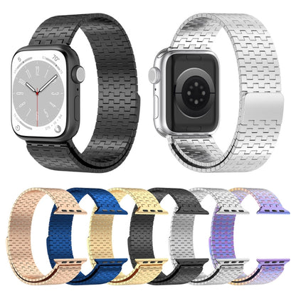 For Apple Watch Ultra 49mm Magnetic Buckle Stainless Steel Metal Watch Band(Blue) - Watch Bands by PMC Jewellery | Online Shopping South Africa | PMC Jewellery | Buy Now Pay Later Mobicred