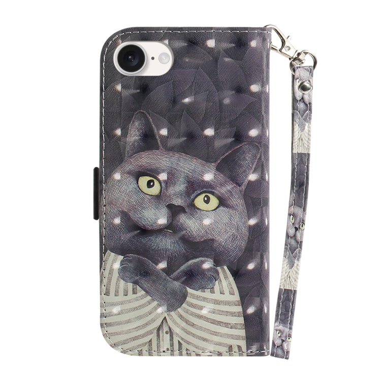 For iPhone SE 2024 3D Colored Horizontal Flip Leather Phone Case(Hug Cat) - More iPhone Cases by PMC Jewellery | Online Shopping South Africa | PMC Jewellery | Buy Now Pay Later Mobicred