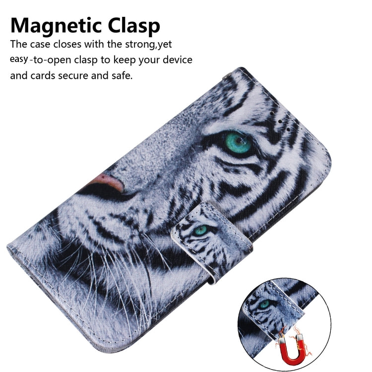 For iPhone 16 Coloured Drawing Flip Leather Phone Case(Tiger) - iPhone 16 Cases by PMC TechLife | Online Shopping South Africa | PMC TechLife | Buy Now Pay Later Mobicred