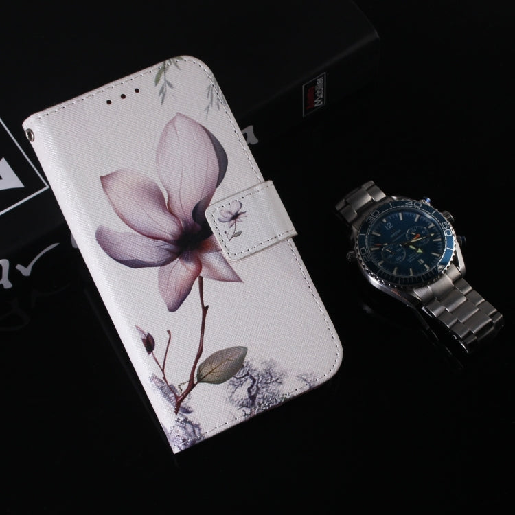 For iPhone 16 Pro Coloured Drawing Flip Leather Phone Case(Magnolia) - iPhone 16 Pro Cases by PMC TechLife | Online Shopping South Africa | PMC TechLife | Buy Now Pay Later Mobicred