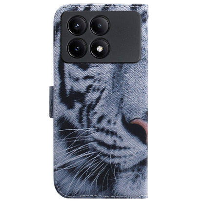 For Xiaomi Redmi K70E / Poco X6 Pro Coloured Drawing Flip Leather Phone Case(Tiger) - K70E Cases by PMC Jewellery | Online Shopping South Africa | PMC Jewellery | Buy Now Pay Later Mobicred