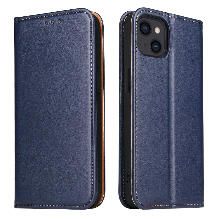 For iPhone 15 Fierre Shann PU Genuine Leather Texture Phone Case(Blue) - iPhone 15 Cases by FIERRE SHANN | Online Shopping South Africa | PMC Jewellery | Buy Now Pay Later Mobicred