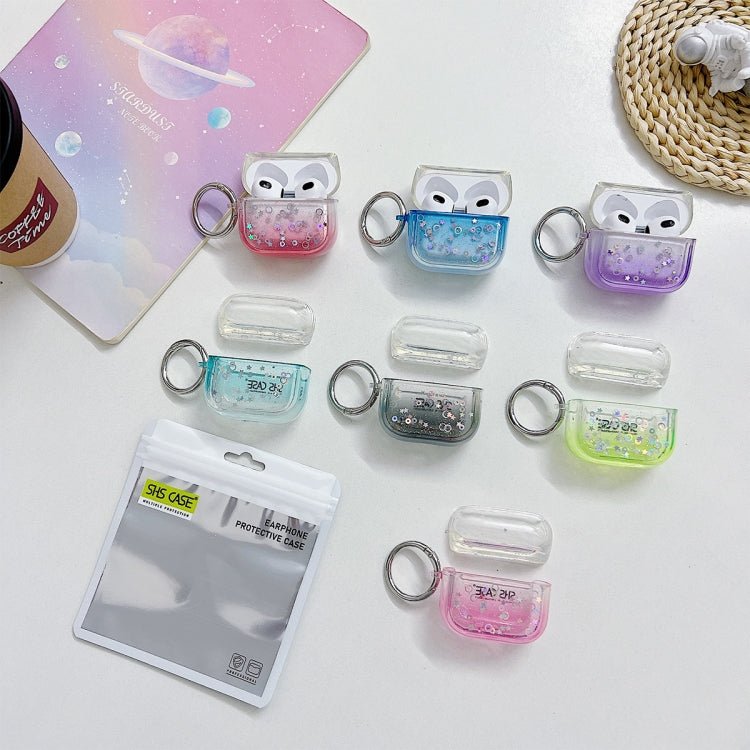 For AirPods Pro 2 Transparent Glitter Bluetooth Earphone Protective Case(Pink) - For AirPods Pro 2 by PMC TechLife | Online Shopping South Africa | PMC TechLife