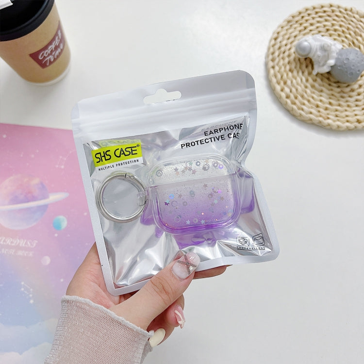 For AirPods 3 Transparent Glitter Bluetooth Earphone Protective Case(Red) - For AirPods 3 by PMC Jewellery | Online Shopping South Africa | PMC Jewellery | Buy Now Pay Later Mobicred