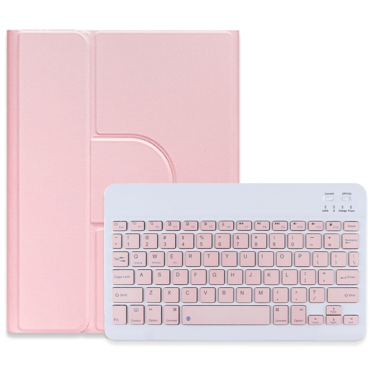 For iPad 10th Gen 10.9 2022 Square Button 360 Degree Rotatable Bluetooth Keyboard Leather Case(Pink) - Universal by PMC TechLife | Online Shopping South Africa | PMC TechLife
