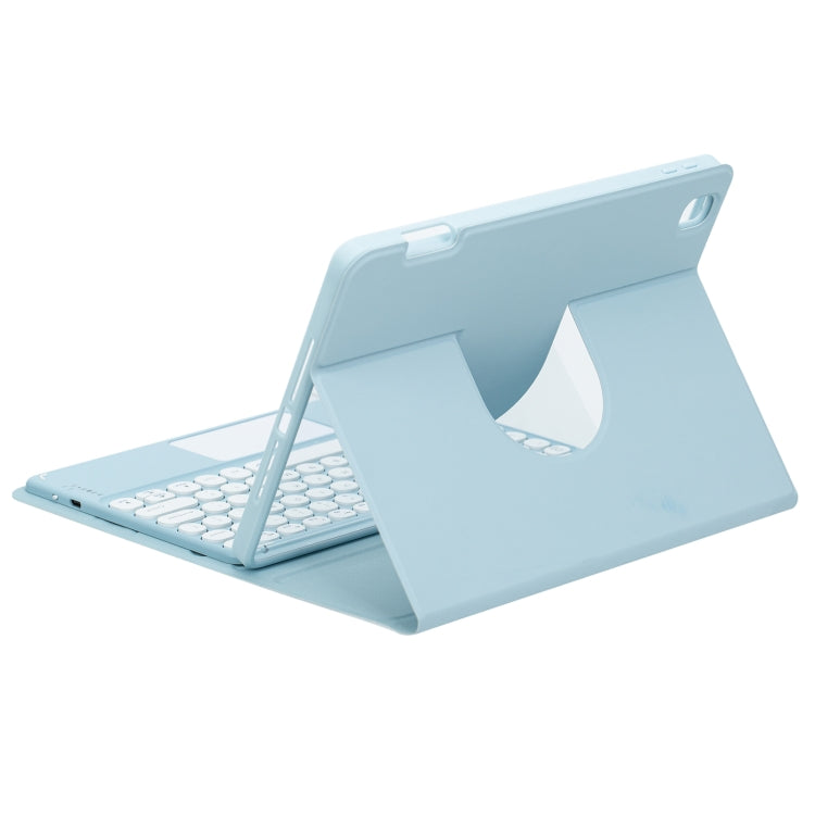 For iPad 10th Gen 10.9 2022 Square Button 360 Degree Rotatable Bluetooth Keyboard Leather Case(Sky Blue) - Universal by PMC TechLife | Online Shopping South Africa | PMC TechLife