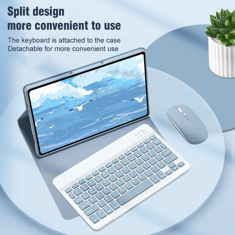 For iPad 10.2 2021 / Air 2019 Round Button 360 Degree Rotatable Bluetooth Keyboard Leather Case(Sky Blue) - free shipping - PMC TechLife - Order now!