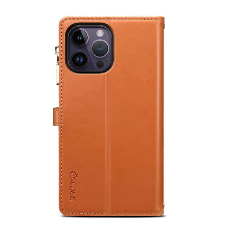 For iPhone 16 Pro Max ESEBLE Star Series Lanyard Zipper Wallet RFID Leather Case(Brown) - iPhone 16 Pro Max Cases by ESEBLE | Online Shopping South Africa | PMC TechLife | Buy Now Pay Later Mobicred