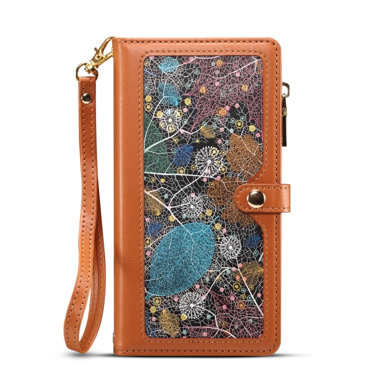 For iPhone 16 Plus ESEBLE Star Series Lanyard Zipper Wallet RFID Leather Case(Brown) - iPhone 16 Plus Cases by ESEBLE | Online Shopping South Africa | PMC TechLife | Buy Now Pay Later Mobicred