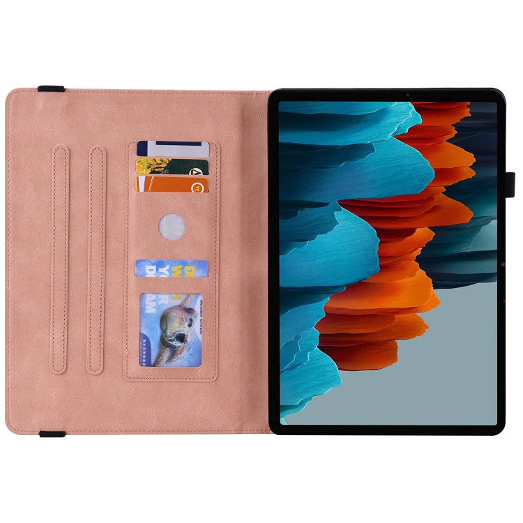 For Samsung Galaxy Tab S9+ Butterfly Flower Embossed Leather Tablet Case(Rose Gold) - Galaxy Tab S9+ Cases by PMC Jewellery | Online Shopping South Africa | PMC Jewellery | Buy Now Pay Later Mobicred