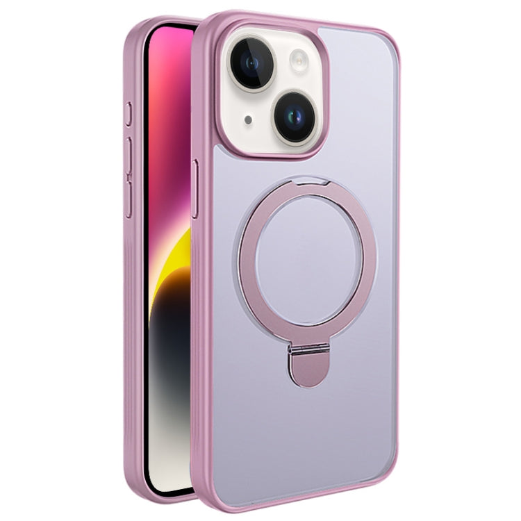 For iPhone 14 Multifunctional MagSafe Holder Phone Case(Pink) - iPhone 14 Cases by PMC Jewellery | Online Shopping South Africa | PMC Jewellery