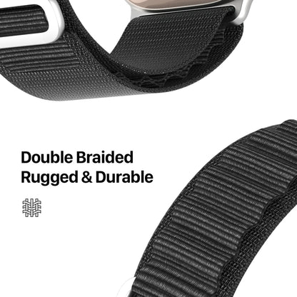 For Apple Watch Series 8 41mm DUX DUCIS GS Series Nylon Loop Watch Band(Black) - Watch Bands by DUX DUCIS | Online Shopping South Africa | PMC Jewellery | Buy Now Pay Later Mobicred