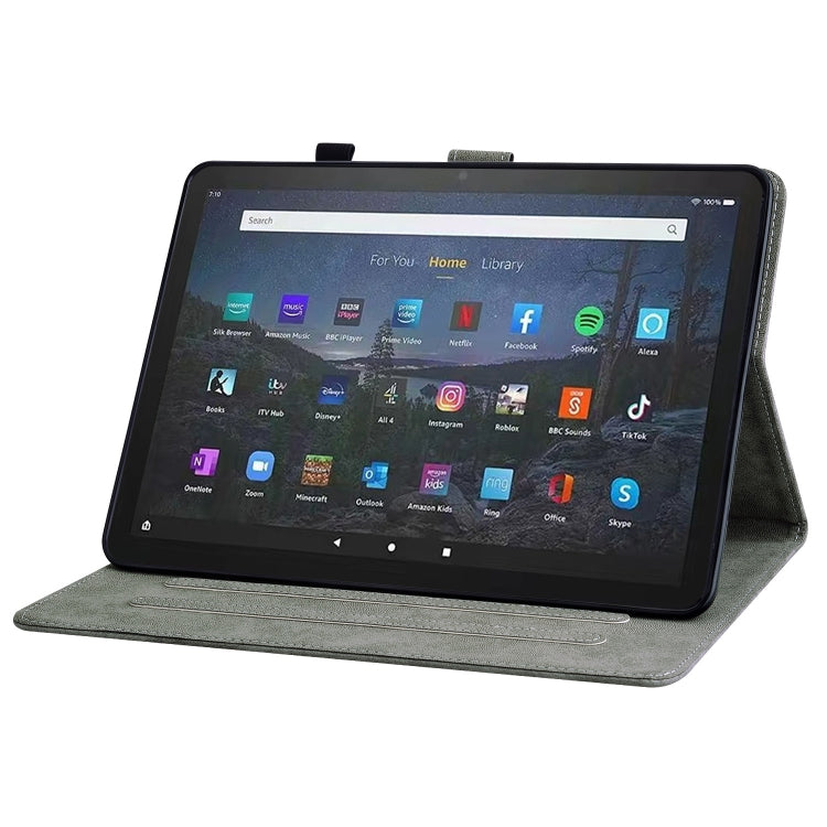 For Amazon Fire Max 11 Tiger Pattern Flip Leather Tablet Case(Dark Blue) - Amazon by PMC TechLife | Online Shopping South Africa | PMC TechLife | Buy Now Pay Later Mobicred
