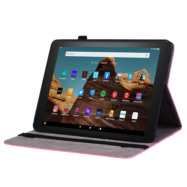 For Amazon Fire HD 10 2023 Butterfly Rose Embossed Leather Tablet Case(Rose Red) - Amazon by PMC TechLife | Online Shopping South Africa | PMC TechLife | Buy Now Pay Later Mobicred