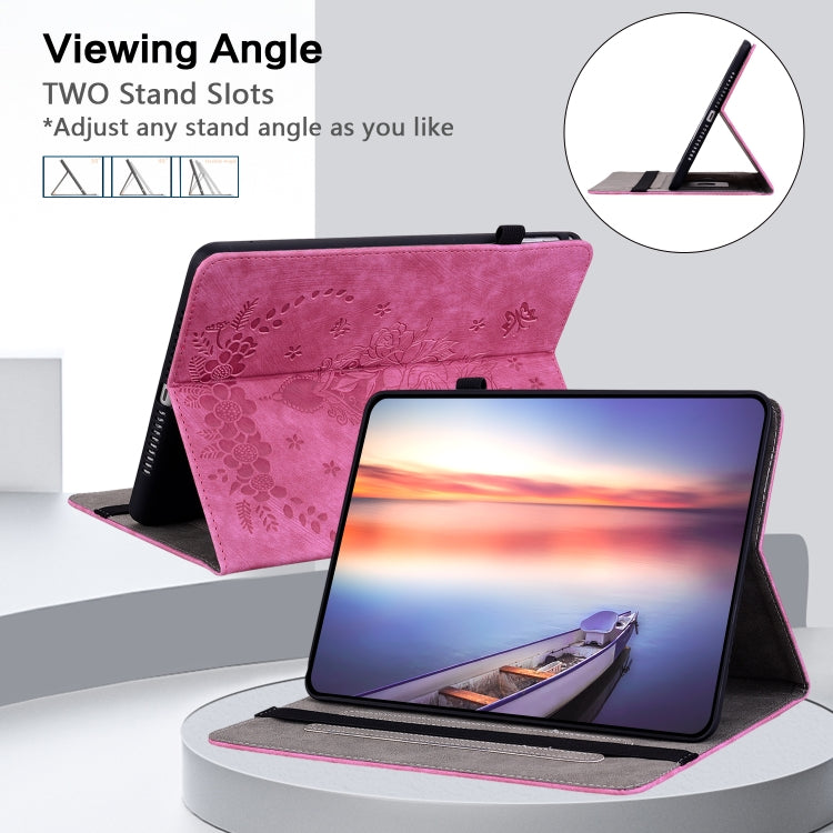 For Amazon Kindle Paperwhite 5 2023 2024 Butterfly Rose Embossed Leather Tablet Case(Rose Red) - Amazon by PMC Jewellery | Online Shopping South Africa | PMC Jewellery | Buy Now Pay Later Mobicred