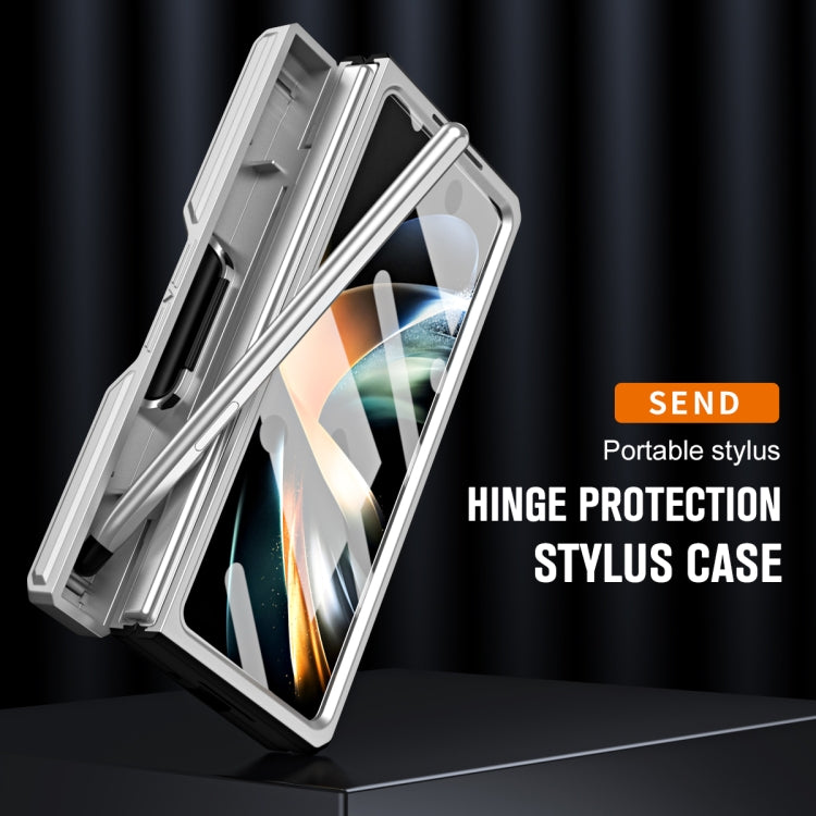 For Samsung Galaxy Z Fold4 TPU + PC Integrated All-inclusive Shockproof Phone Case with Pen(Silver) - Galaxy Z Fold4 5G Cases by PMC TechLife | Online Shopping South Africa | PMC TechLife