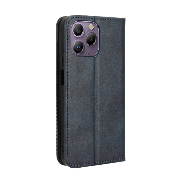 For Blackview A96 Magnetic Buckle Retro Texture Leather Phone Case(Blue) - More Brand by PMC Jewellery | Online Shopping South Africa | PMC Jewellery