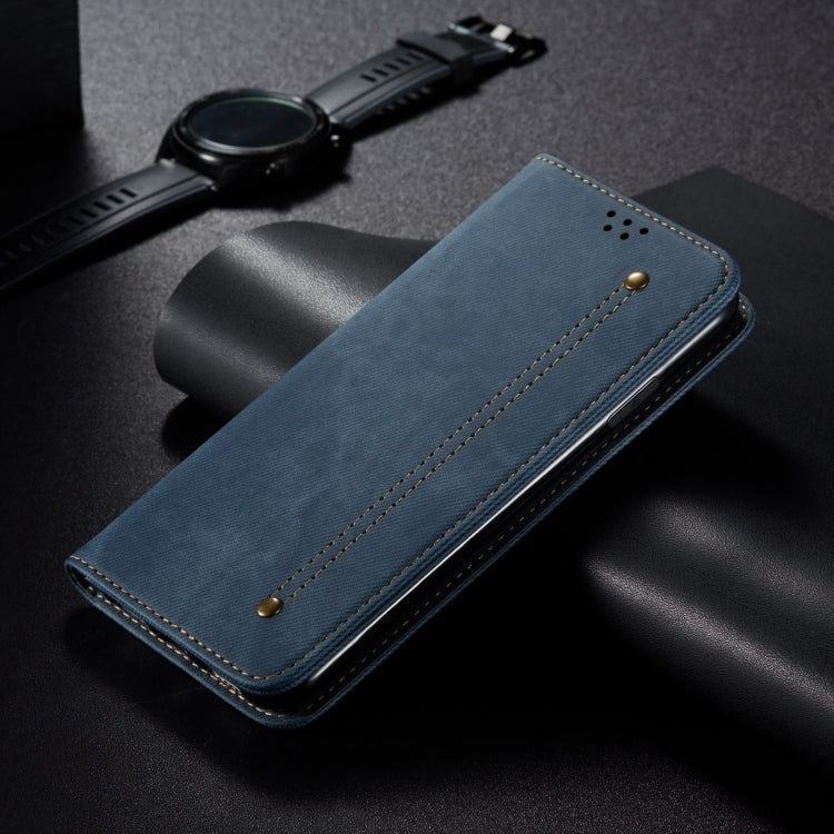 For iPhone 16 Denim Texture Casual Style Horizontal Flip Leather Case(Blue) - iPhone 16 Cases by PMC TechLife | Online Shopping South Africa | PMC TechLife | Buy Now Pay Later Mobicred