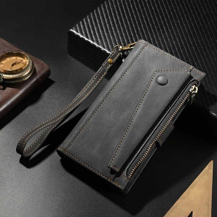 For iPhone 16 Plus ESEBLE Retro Frosted RFID Flip Leather Phone Case(Black) - free shipping - PMC TechLife - Order now!