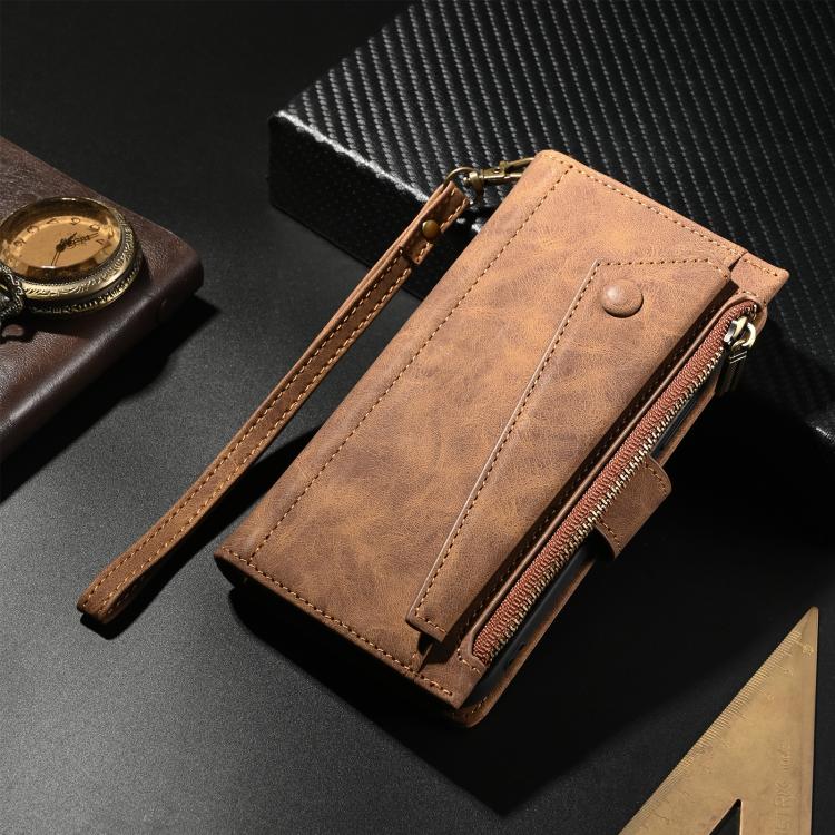 For iPhone 16e ESEBLE Retro Frosted RFID Flip Leather Phone Case(Brown) - free shipping - PMC TechLife - Order now!
