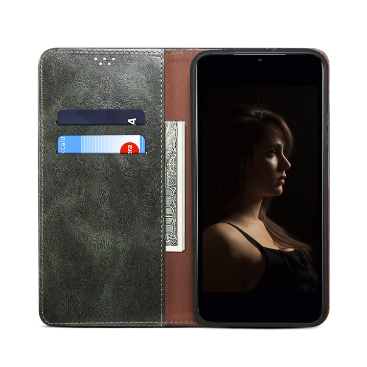 For iPhone 16 Oil Wax Crazy Horse Texture Leather Phone Case(Green) - iPhone 16 Cases by PMC TechLife | Online Shopping South Africa | PMC TechLife | Buy Now Pay Later Mobicred