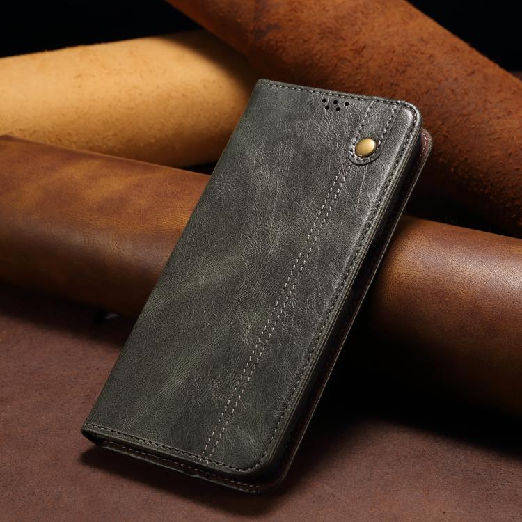 For iPhone 16e Oil Wax Crazy Horse Texture Leather Phone Case(Green) - iPhone 16e Cases by PMC TechLife | Online Shopping South Africa | PMC TechLife | Buy Now Pay Later Mobicred