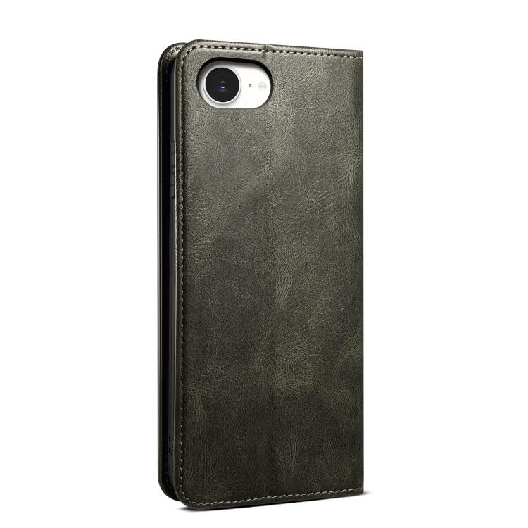 For iPhone 16e Oil Wax Crazy Horse Texture Leather Phone Case(Green) - iPhone 16e Cases by PMC TechLife | Online Shopping South Africa | PMC TechLife | Buy Now Pay Later Mobicred
