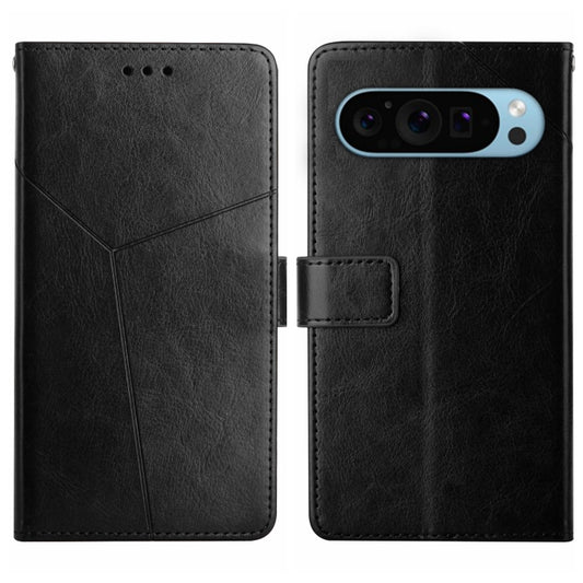 For Google Pixel 9 Y-shaped Pattern Flip Leather Phone Case(Black) - Google Cases by PMC Jewellery | Online Shopping South Africa | PMC Jewellery | Buy Now Pay Later Mobicred