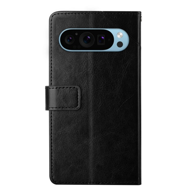 For Google Pixel 9 Pro Y-shaped Pattern Flip Leather Phone Case(Black) - Google Cases by PMC TechLife | Online Shopping South Africa | PMC TechLife | Buy Now Pay Later Mobicred