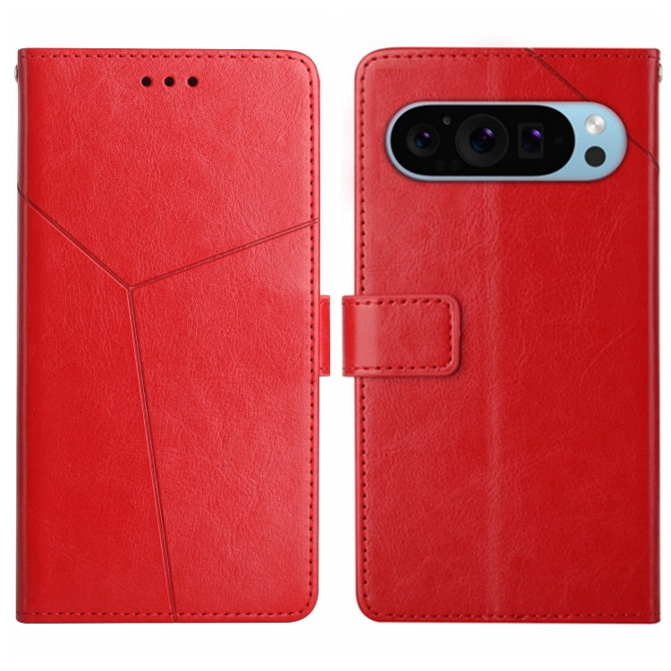 For Google Pixel 9 Pro Y-shaped Pattern Flip Leather Phone Case(Red) - Google Cases by PMC Jewellery | Online Shopping South Africa | PMC Jewellery | Buy Now Pay Later Mobicred